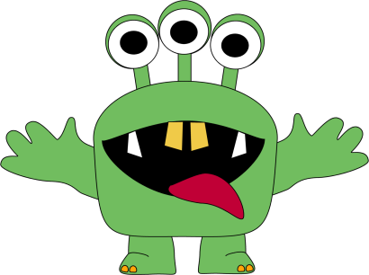 Three Eyed Monster Clip Art Image   Green Monster With Three Eyes