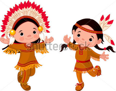 Vacaciones   Linda Pareja De Ni Os De Los Indios Americanos Bailando