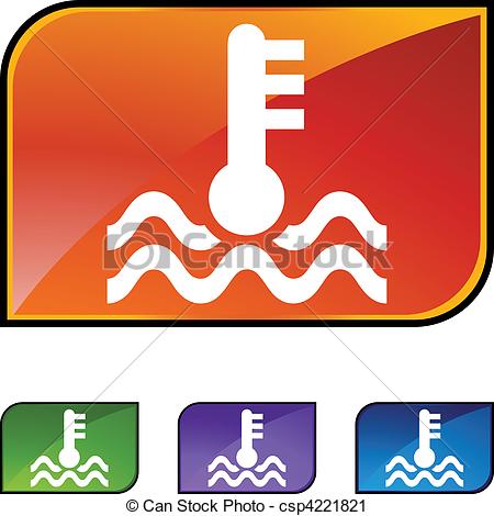 Vector Clip Art Of Water Temperature   Water Temperature Web Button
