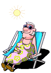 Animated Funny Sun Tanning Lady  Funny Lady Sits In Beach Chair In Her