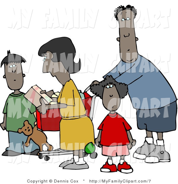 Black Family Grocery Shopping Together Family Clip Art Dennis Cox