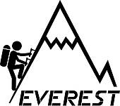 Climbing Everest   Clipart Graphic