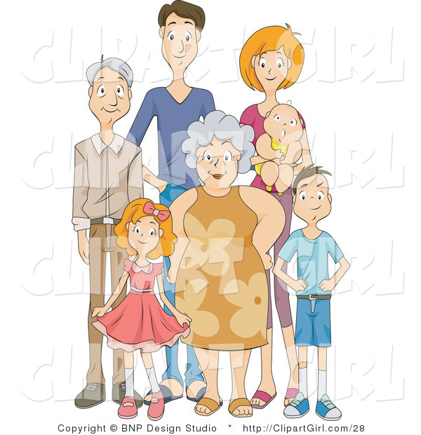 Download Clip Art Of A Happy Extended Family Standing Together
