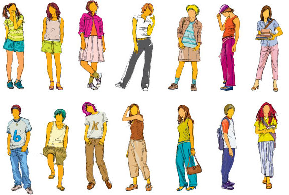 Download Vector Sketches Of Teenagers From