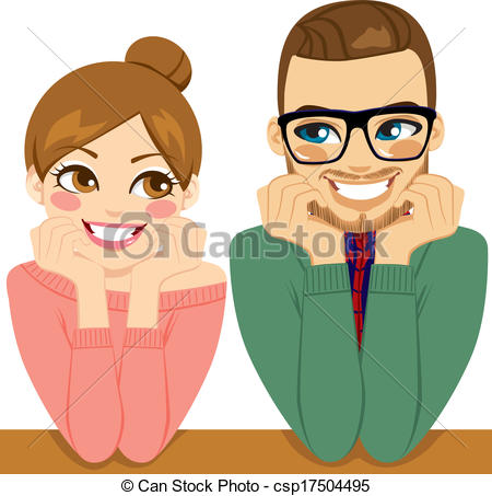 Eps Vectors Of Lovely Romantic Couple   Lovely Young Couple Looking