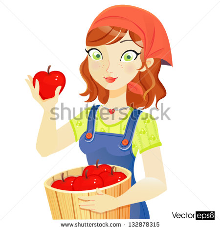 Female Farmer Clip Art Farmer Woman Holding A Basket