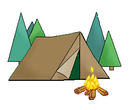 Find Camping Clip Art Of Brown Tents With Campfires In A Stylized