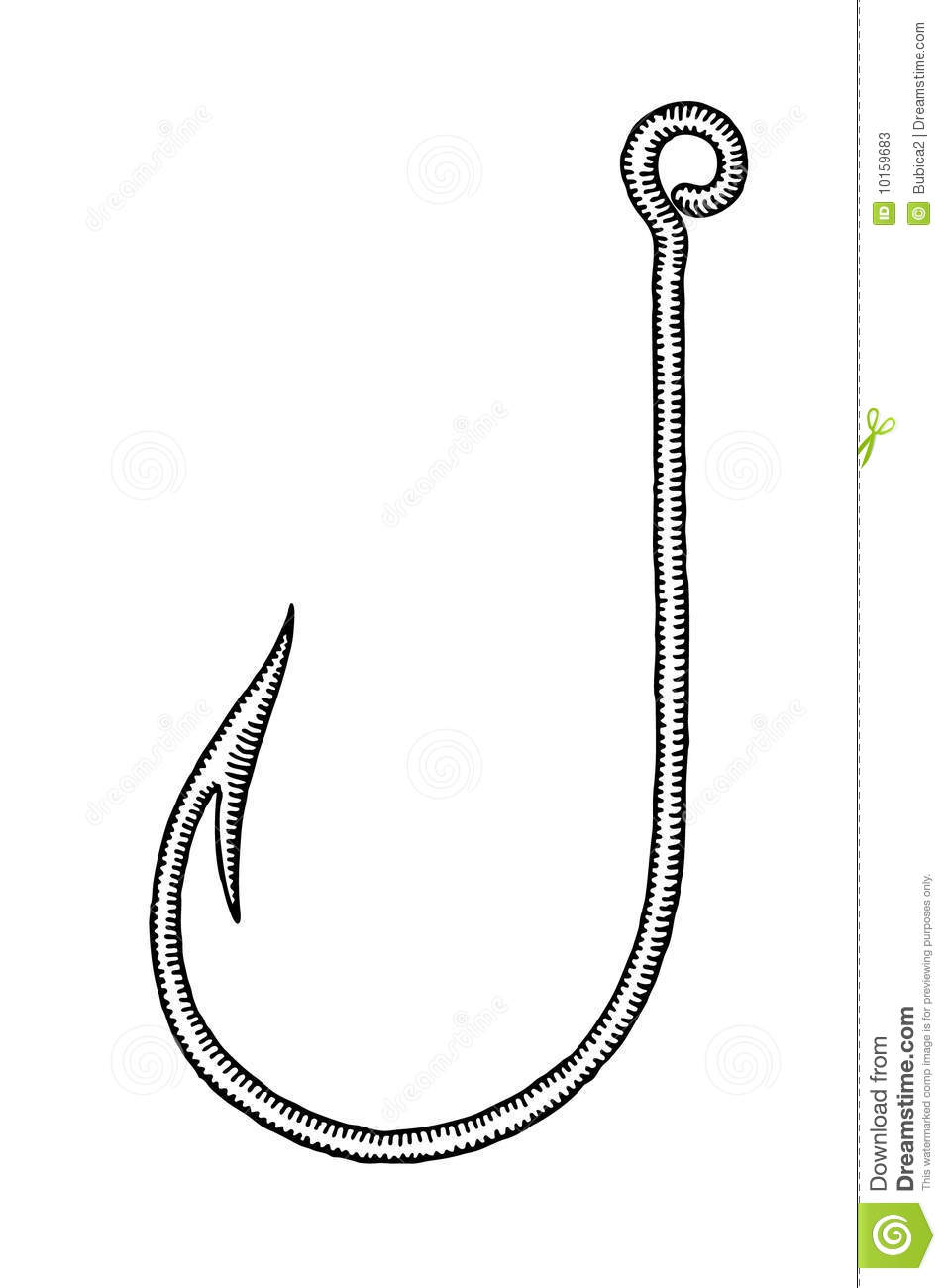 Fishing Hook Black And White Engraved Stock Photos   Image  10159683