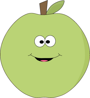 Happy Face Apple Clip Art Image   Clip Art Image Of A Green Apple