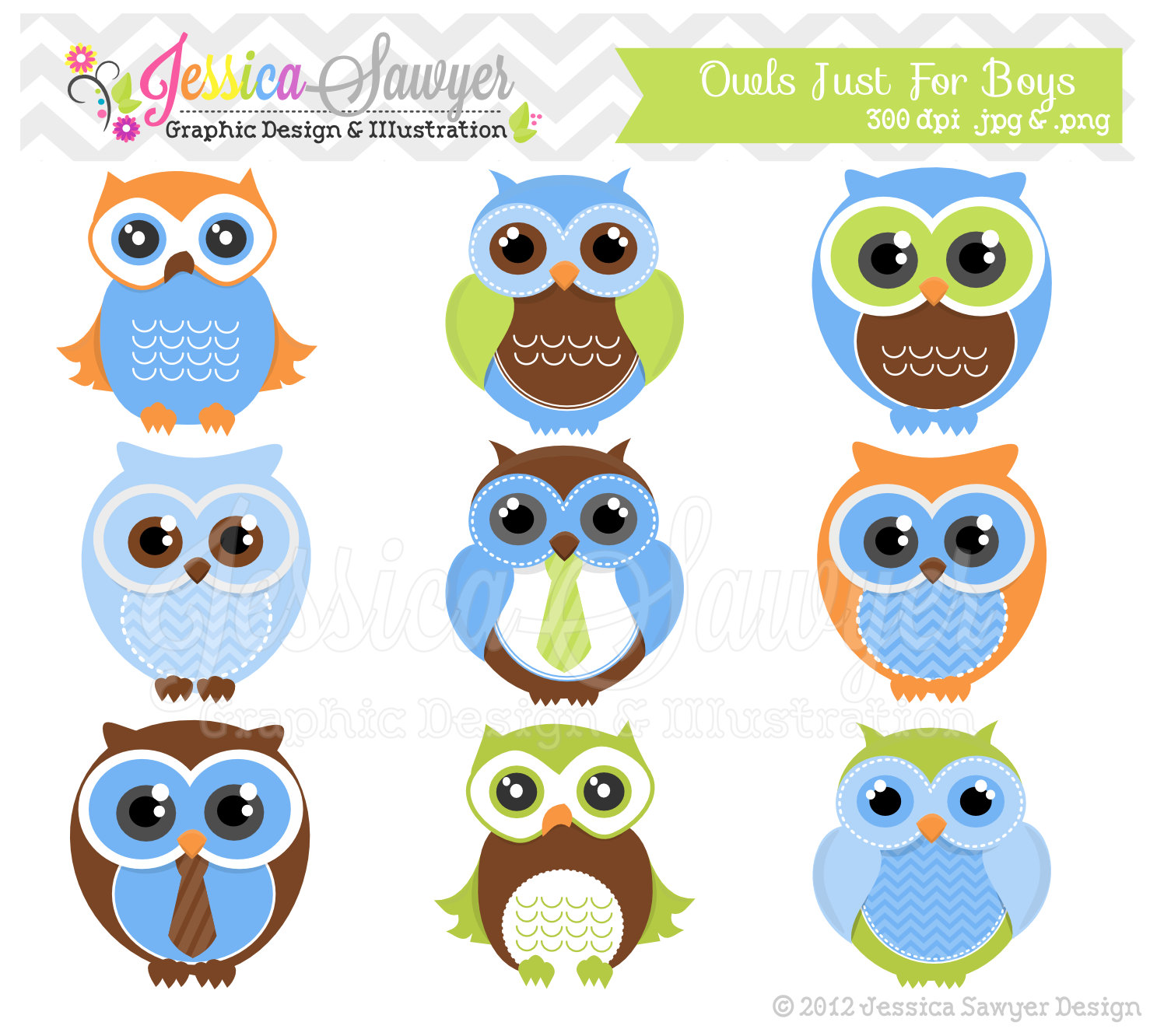 Instant Download Cute Owl Clipart Boy Clip By Jessicasawyerdesign