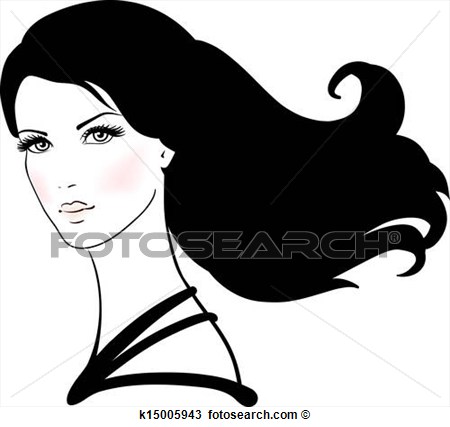 Mujer Con Largo Pelo Negro Ver Clip Art Gr Ficos En Grande