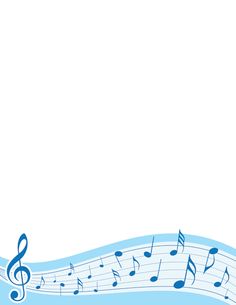 Music Border With Treble Clef And Notes In Blue  Free Downloads At    