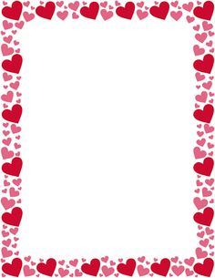 Printable Red And Pink Heart Border  Free Gif Jpg Pdf And Png