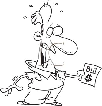 Royalty Free Clip Art Image  Person Paying Overdue Bill