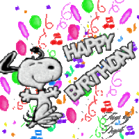 Snoopy Birthday Photo  Snoopy Confetti Birthday Thhappybirthday Gif