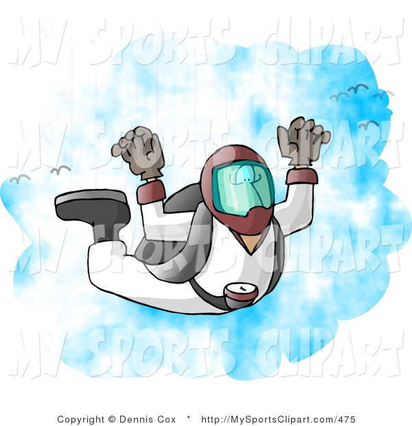 Sports Clip Art Of A Skydiver Falling From The Sky By Djart    475