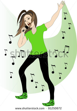 Stock Images Similar To Id 72213922   Pretty Girl Sings A Song On A   