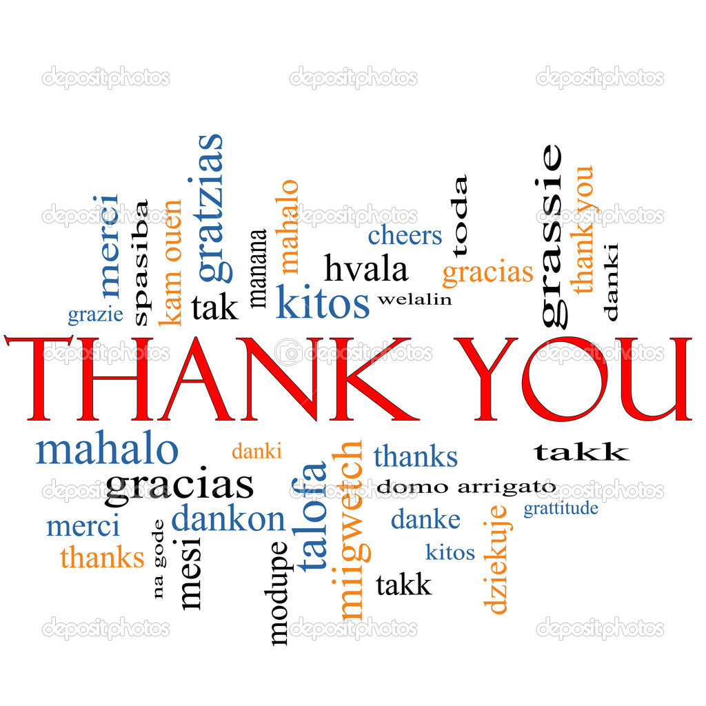 Thank You Word Cloud Concept With Great Terms In Different Languages