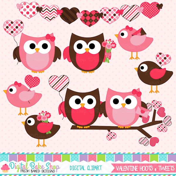 Valentine Hoots And Tweets Clipart   These Graphics Would Make The    