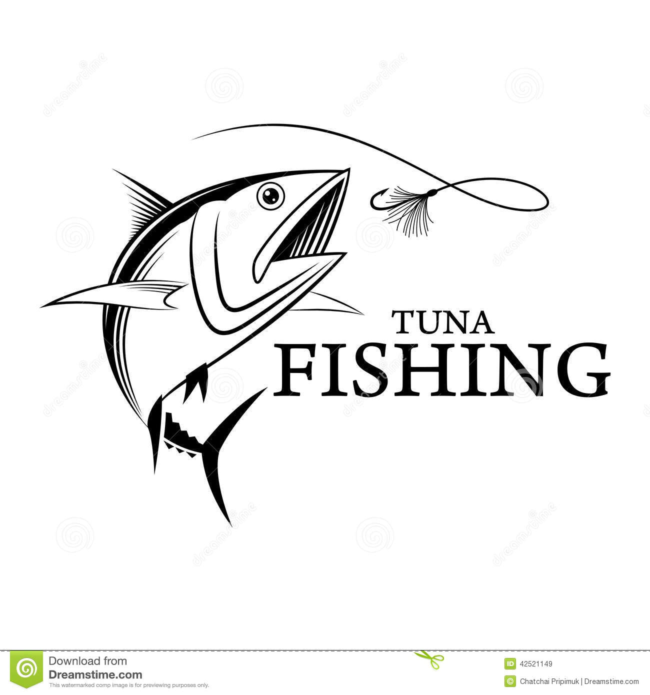 Vector Fishing Tuna Clip Art Fish Hook Action 42521149 Jpg