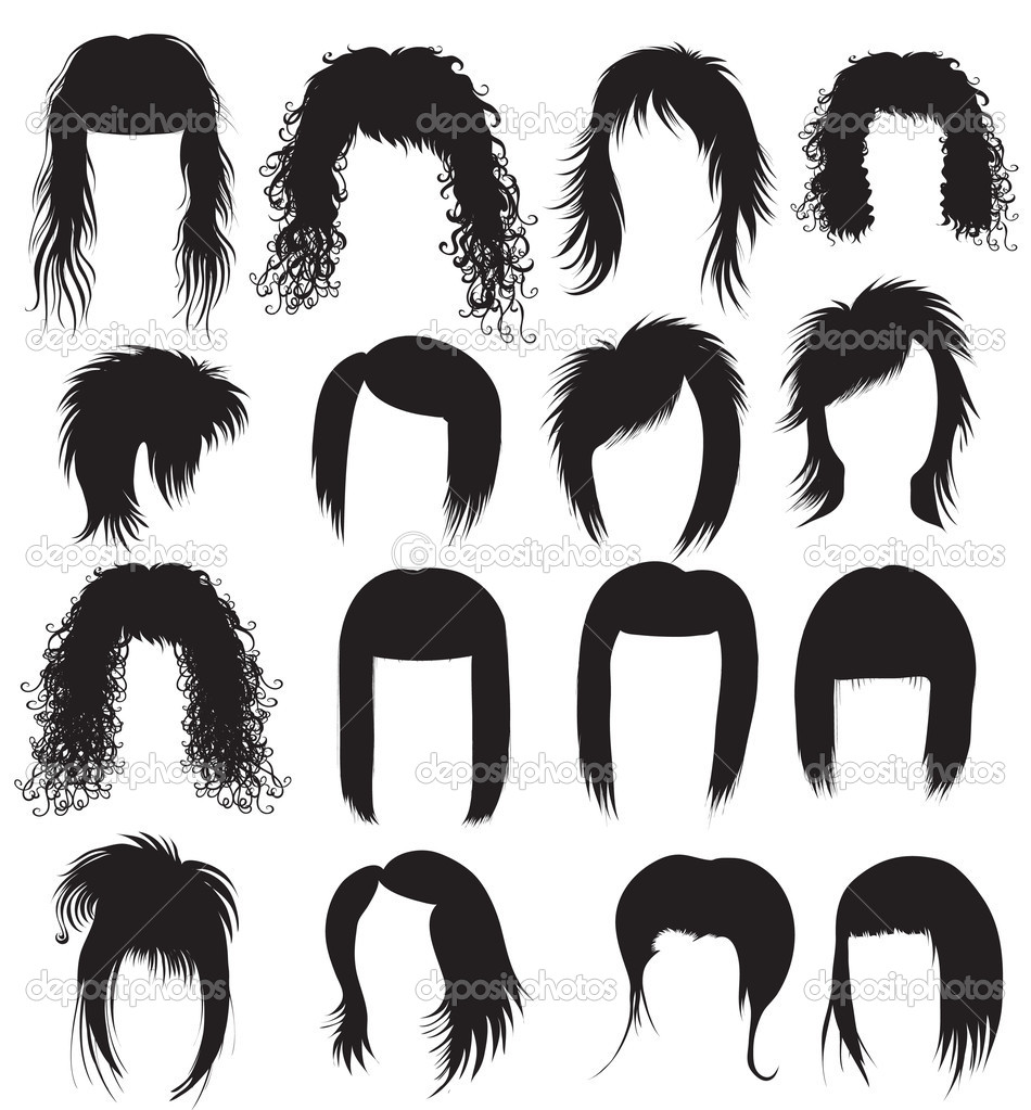 Vector Set Of Hair Styling For Woman   Stock Vector   Kynata