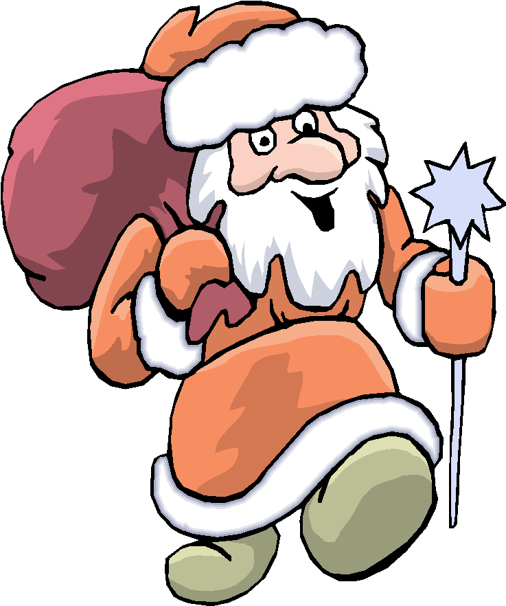 Walking Santa Clause Free Clipart   Free Microsoft Clipart