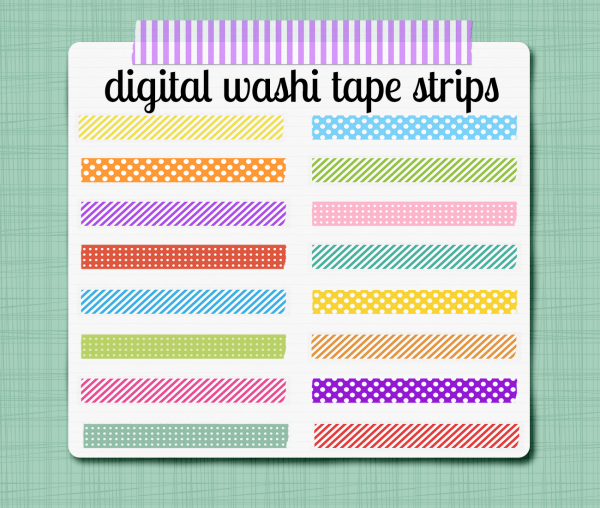 Washi Tape Strips   Digital Clip Art Graphics   Graphics   Clip Art