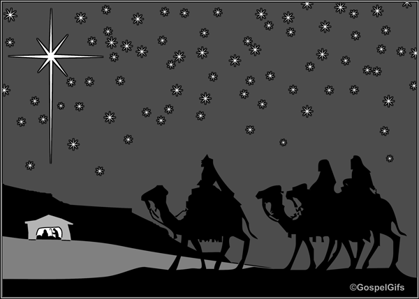 Christian Clip Art  Christmas Image   Three Wise Men In Black And