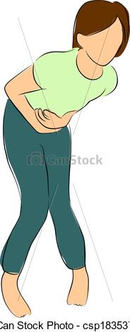 Clip Art Of Stomach Ache   A Woman Pain With Diarrhea And Stomach Ache