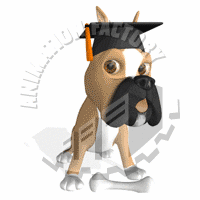 Dog Obedience School Graduation Animated Clipart