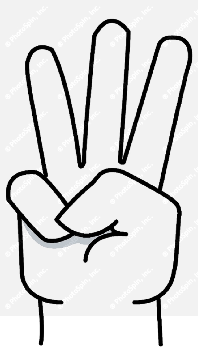Hand With Three Fingers Up