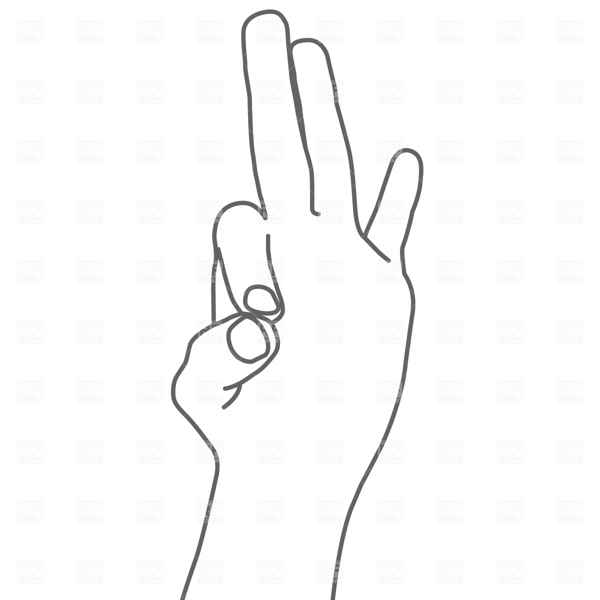 Number Three Finger Clip Art Vector Clipart  Eps 