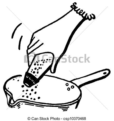Stock Illustration Of A Black And White Version Of Adding Salt To The