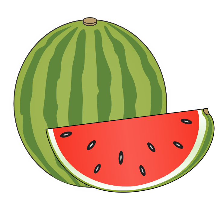 This Nice Whole Watermelon And A Slice Of Watermelon Clip Art Is Free