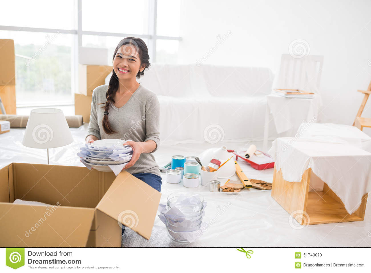 Unpacking Girl Stock Photo   Image  61740070