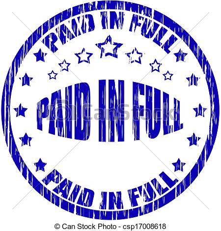 Vector Clip Art Of Paid In Full   Stamp With Text Paid In Full Inside    