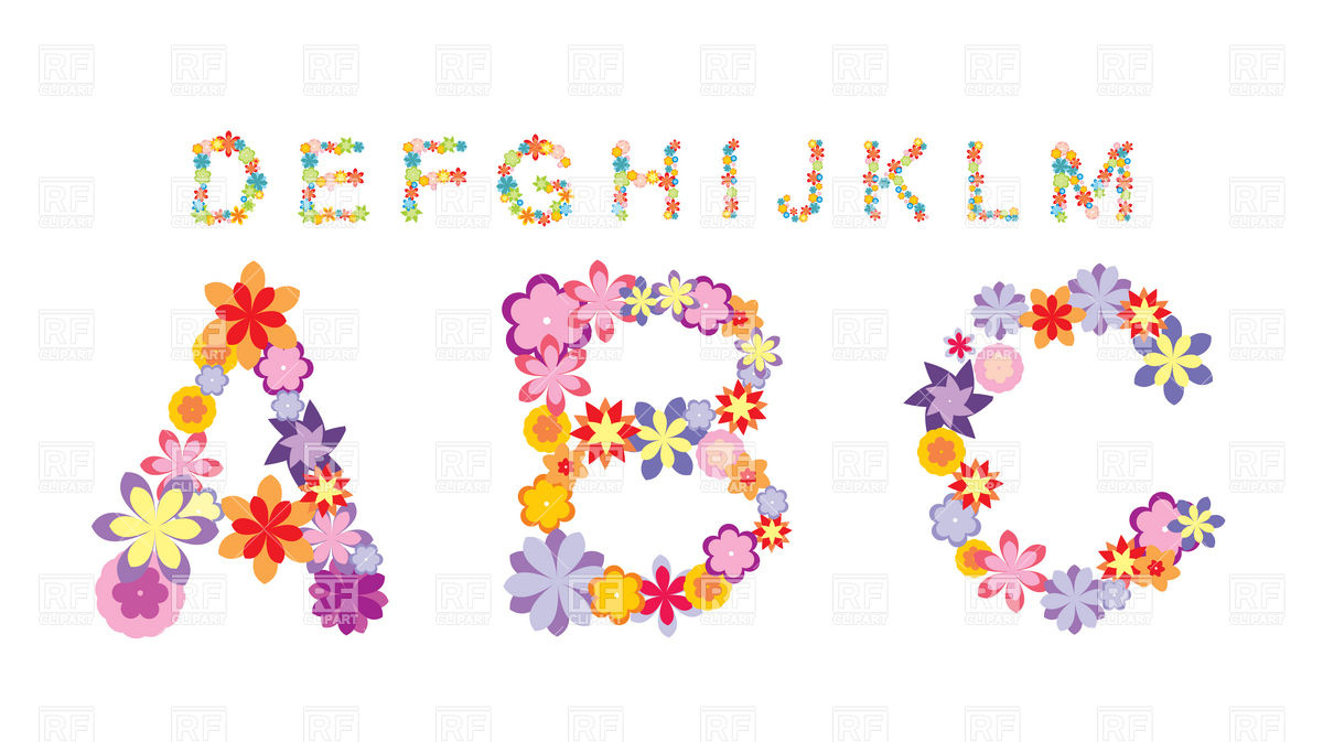 Alphabet Made By Color Flowers Part One Plants And Animals Download