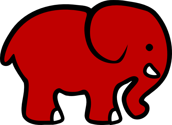 Bama Club Red Elephant Clip Art At Clker Com   Vector Clip Art Online