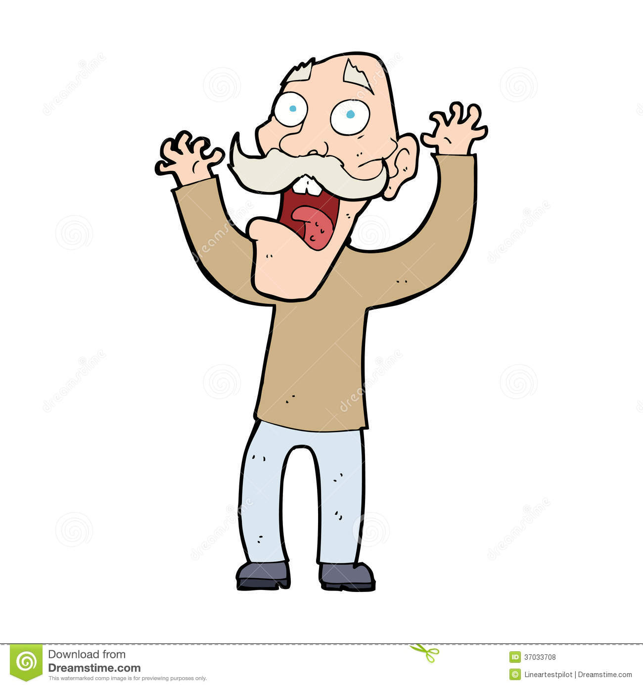 Cartoon Old Man Getting A Fright Royalty Free Stock Photos   Image