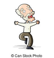 Cartoon Old Man Having A Fright Stock Illustrations