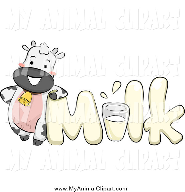Clip Art Of A Dairy Cow Leaning On Milk By Bnp Design Studio    59468
