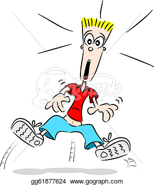 Clip Art Vector   A Cartoon Guy Getting A Fright  Stock Eps Gg61877624    