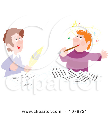 Clipart Composer Writing And Thinking   Royalty Free Vector