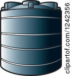 Clipart Of A Water Holding Tank Royalty Free Vector Illustration