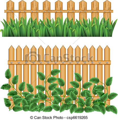 Clipart Vector Of Border And Fence   Border With Fence And Grass Green