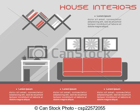 Clipart Vector Of House Interior Design Template   House Interior