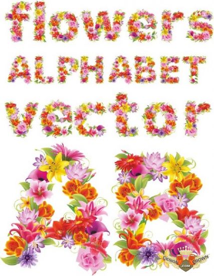 Flowers Alphabet Letters   Numbers Clip Art