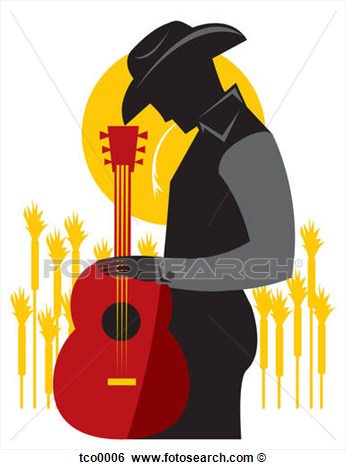 Holding A Guitar At A Country Music Festival Tco0006   Search Clip Art    