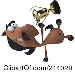 Horse Character Facing Front And Holding A Trophy 3d Charlie Horse    