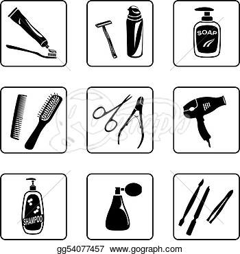     Hygiene Objects Black And White Silhouettes  Stock Clip Art Gg54077457